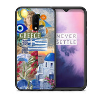 Thumbnail for Θήκη OnePlus 7 All Greek από τη Smartfits με σχέδιο στο πίσω μέρος και μαύρο περίβλημα | OnePlus 7 All Greek case with colorful back and black bezels