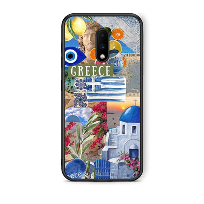 OnePlus 7 All Greek Θήκη από τη Smartfits με σχέδιο στο πίσω μέρος και μαύρο περίβλημα | Smartphone case with colorful back and black bezels by Smartfits