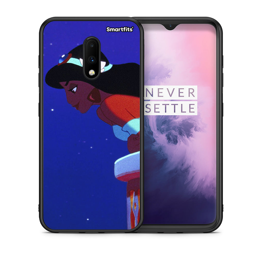 Θήκη OnePlus 7 Alladin And Jasmine Love 2 από τη Smartfits με σχέδιο στο πίσω μέρος και μαύρο περίβλημα | OnePlus 7 Alladin And Jasmine Love 2 case with colorful back and black bezels