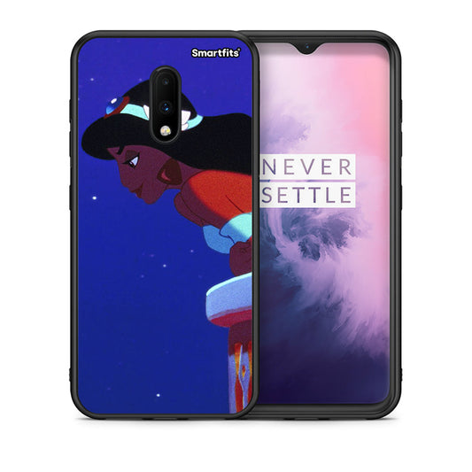 Θήκη OnePlus 7 Alladin And Jasmine Love 2 από τη Smartfits με σχέδιο στο πίσω μέρος και μαύρο περίβλημα | OnePlus 7 Alladin And Jasmine Love 2 case with colorful back and black bezels