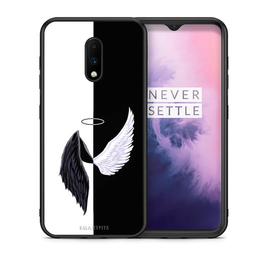 Θήκη OnePlus 7 Angels Demons από τη Smartfits με σχέδιο στο πίσω μέρος και μαύρο περίβλημα | OnePlus 7 Angels Demons case with colorful back and black bezels