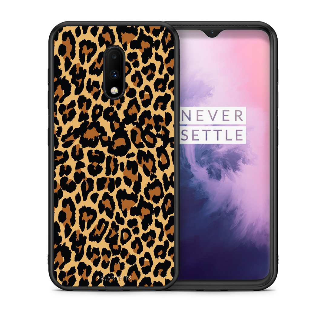Θήκη OnePlus 7 Leopard Animal από τη Smartfits με σχέδιο στο πίσω μέρος και μαύρο περίβλημα | OnePlus 7 Leopard Animal case with colorful back and black bezels