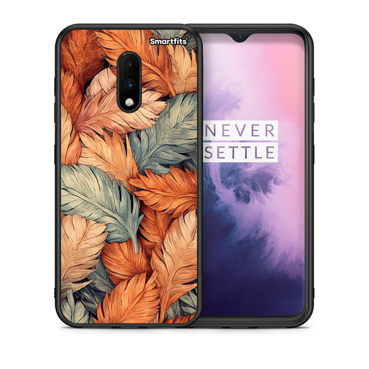 Θήκη OnePlus 7 Autumn Leaves από τη Smartfits με σχέδιο στο πίσω μέρος και μαύρο περίβλημα | OnePlus 7 Autumn Leaves case with colorful back and black bezels