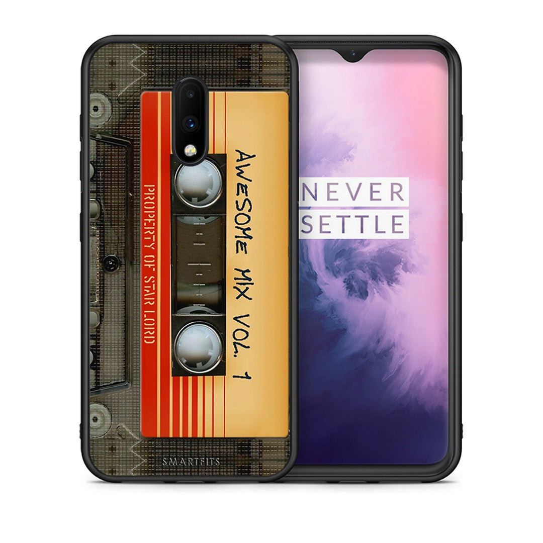 Θήκη OnePlus 7 Awesome Mix από τη Smartfits με σχέδιο στο πίσω μέρος και μαύρο περίβλημα | OnePlus 7 Awesome Mix case with colorful back and black bezels