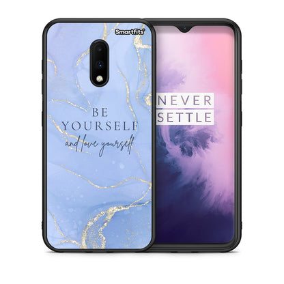 Θήκη OnePlus 7 Be Yourself από τη Smartfits με σχέδιο στο πίσω μέρος και μαύρο περίβλημα | OnePlus 7 Be Yourself case with colorful back and black bezels