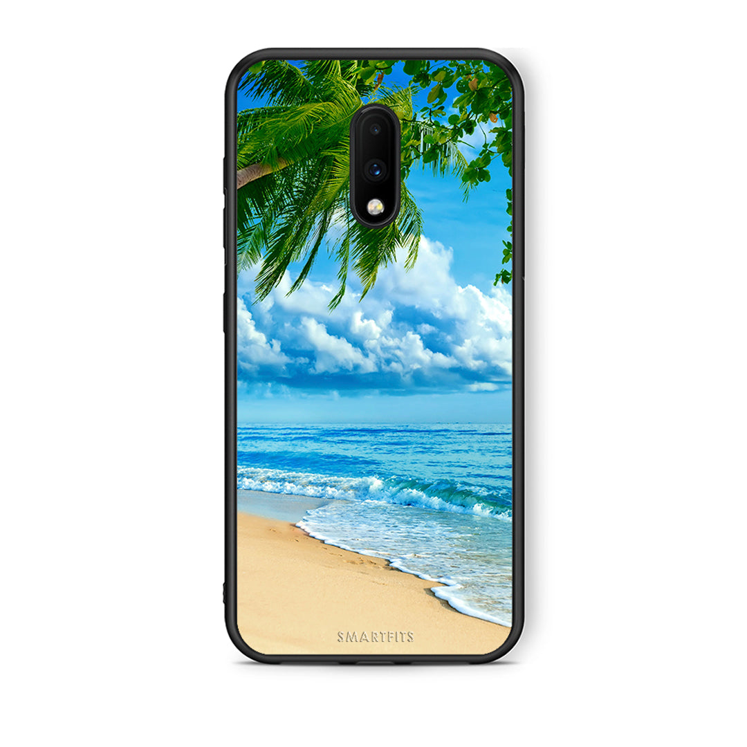 OnePlus 7 Beautiful Beach θήκη από τη Smartfits με σχέδιο στο πίσω μέρος και μαύρο περίβλημα | Smartphone case with colorful back and black bezels by Smartfits