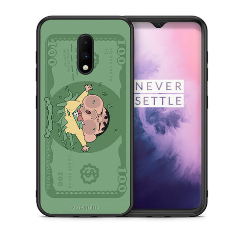 Θήκη Αγίου Βαλεντίνου OnePlus 7 Big Money από τη Smartfits με σχέδιο στο πίσω μέρος και μαύρο περίβλημα | OnePlus 7 Big Money case with colorful back and black bezels