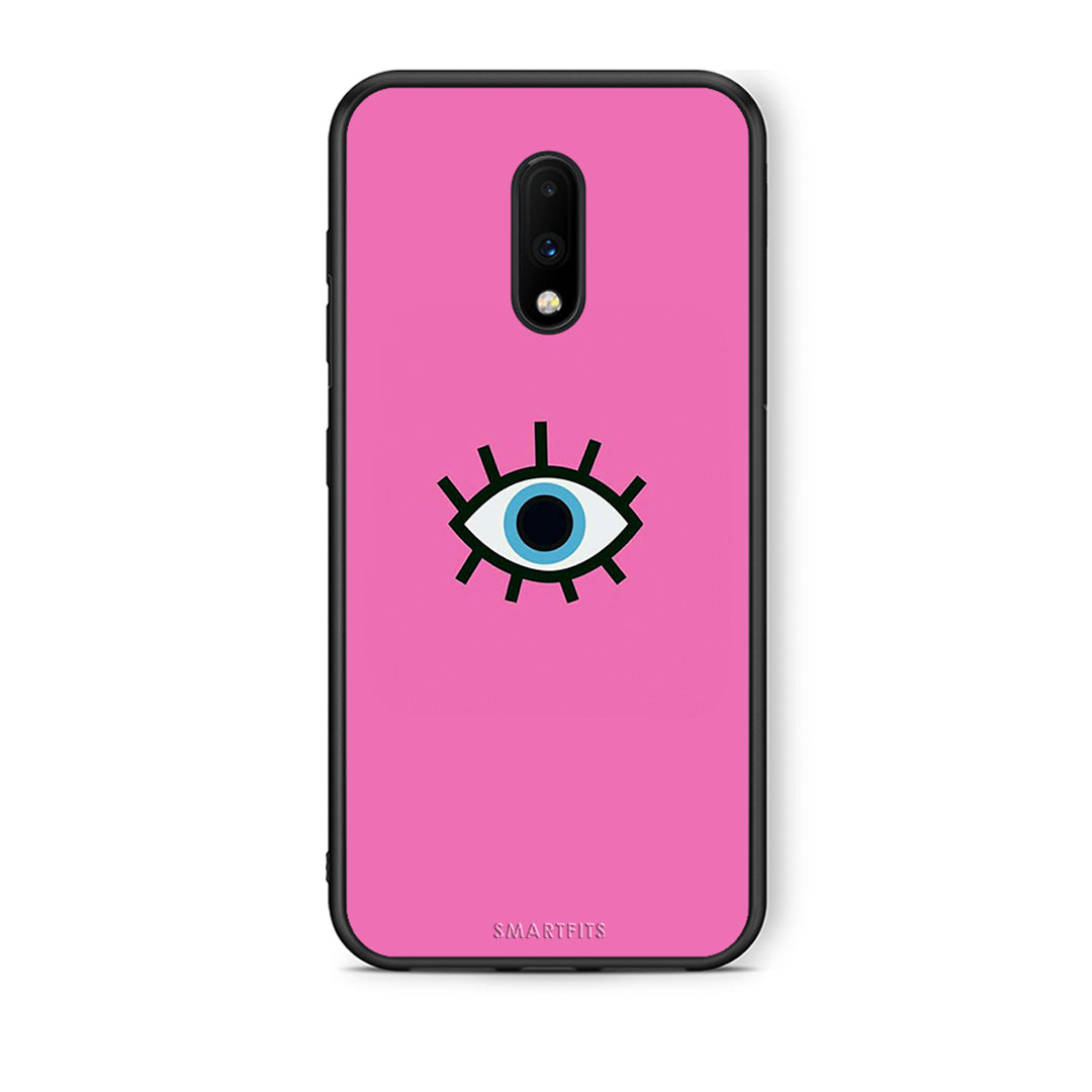 OnePlus 7 Blue Eye Pink θήκη από τη Smartfits με σχέδιο στο πίσω μέρος και μαύρο περίβλημα | Smartphone case with colorful back and black bezels by Smartfits