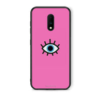 Thumbnail for OnePlus 7 Blue Eye Pink θήκη από τη Smartfits με σχέδιο στο πίσω μέρος και μαύρο περίβλημα | Smartphone case with colorful back and black bezels by Smartfits