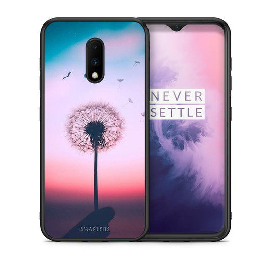 Θήκη OnePlus 7 Wish Boho από τη Smartfits με σχέδιο στο πίσω μέρος και μαύρο περίβλημα | OnePlus 7 Wish Boho case with colorful back and black bezels