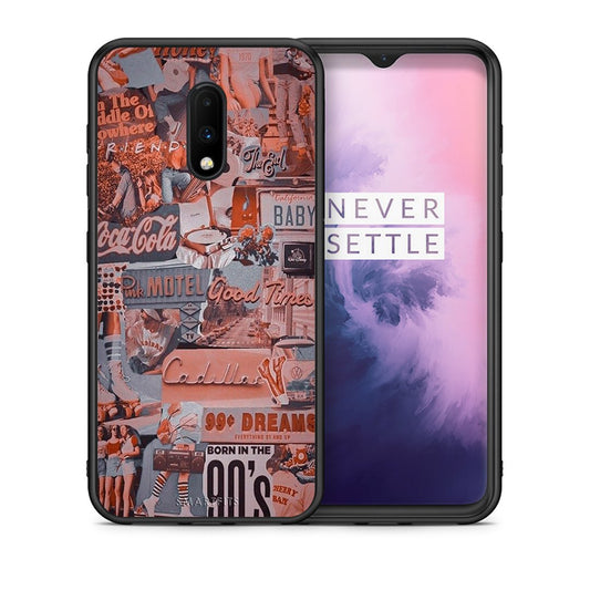 Θήκη OnePlus 7 Born In 90s από τη Smartfits με σχέδιο στο πίσω μέρος και μαύρο περίβλημα | OnePlus 7 Born In 90s case with colorful back and black bezels