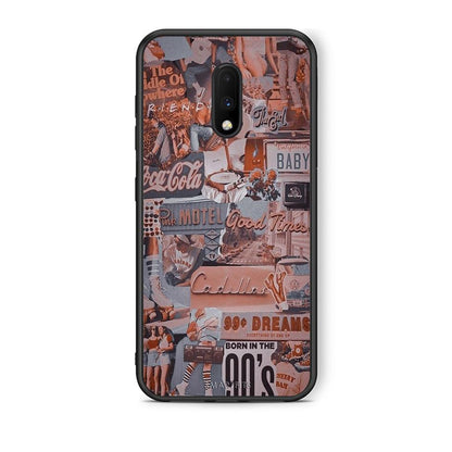 OnePlus 7 Born In 90s θήκη από τη Smartfits με σχέδιο στο πίσω μέρος και μαύρο περίβλημα | Smartphone case with colorful back and black bezels by Smartfits
