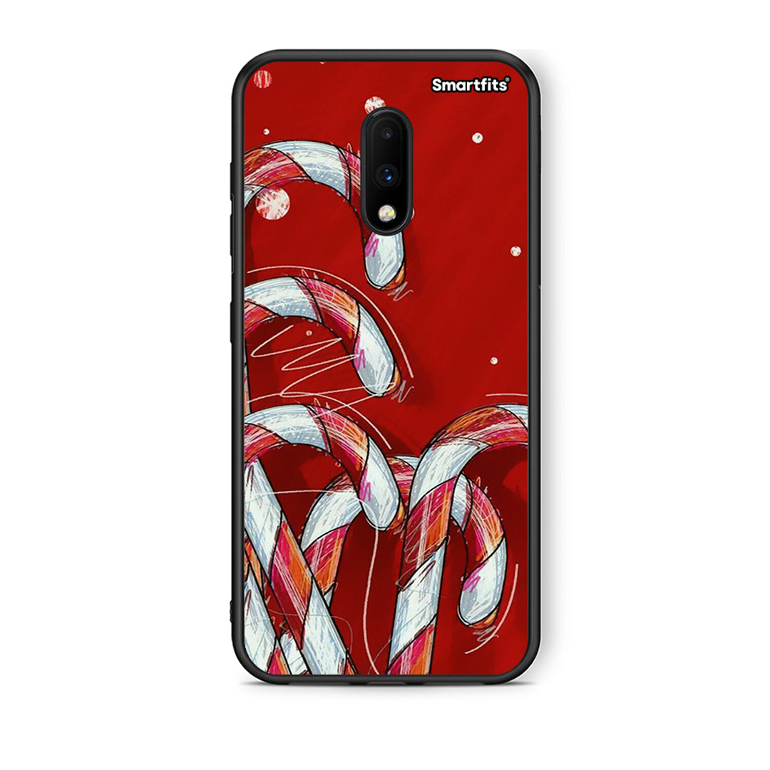 OnePlus 7 Candy Cane θήκη από τη Smartfits με σχέδιο στο πίσω μέρος και μαύρο περίβλημα | Smartphone case with colorful back and black bezels by Smartfits