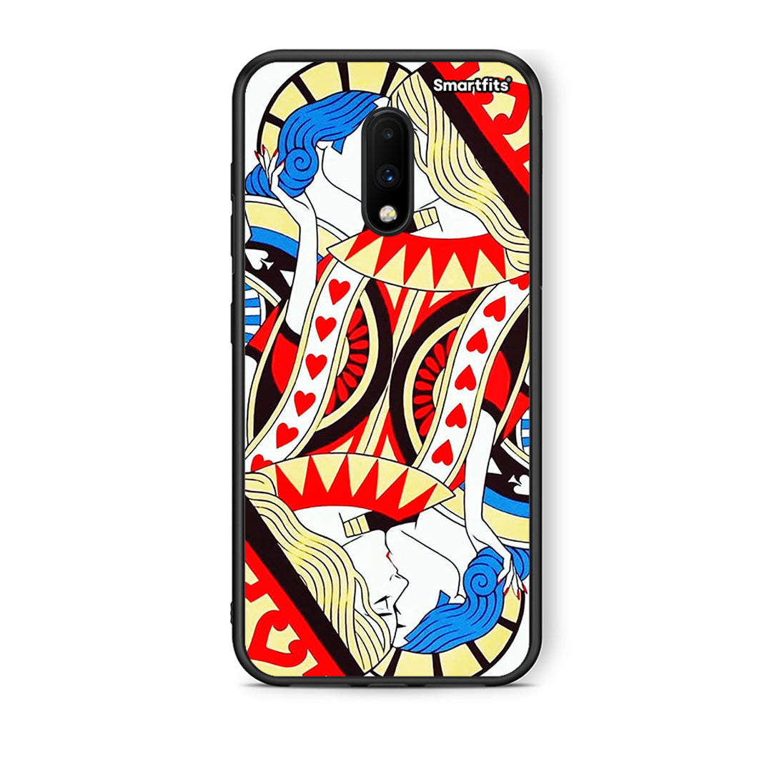 OnePlus 7 Card Love θήκη από τη Smartfits με σχέδιο στο πίσω μέρος και μαύρο περίβλημα | Smartphone case with colorful back and black bezels by Smartfits