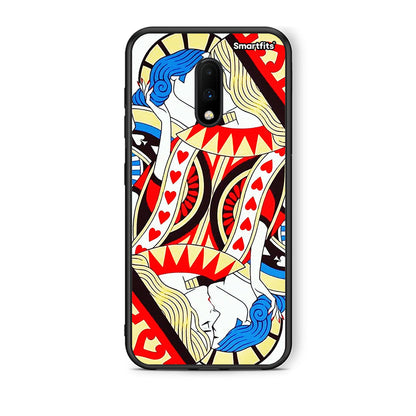 OnePlus 7 Card Love θήκη από τη Smartfits με σχέδιο στο πίσω μέρος και μαύρο περίβλημα | Smartphone case with colorful back and black bezels by Smartfits
