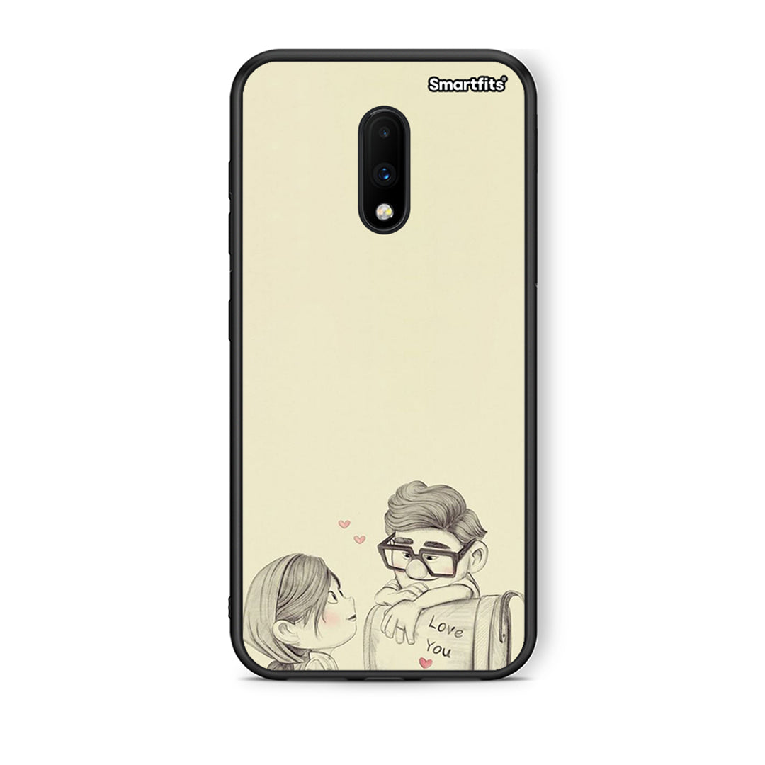 OnePlus 7 Carl And Ellie θήκη από τη Smartfits με σχέδιο στο πίσω μέρος και μαύρο περίβλημα | Smartphone case with colorful back and black bezels by Smartfits