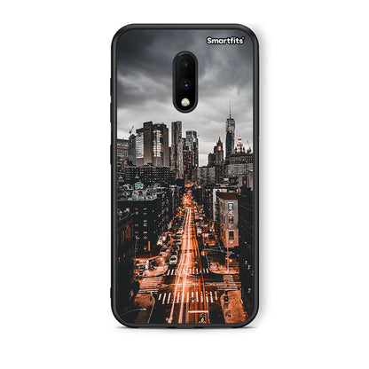 OnePlus 7 City Lights θήκη από τη Smartfits με σχέδιο στο πίσω μέρος και μαύρο περίβλημα | Smartphone case with colorful back and black bezels by Smartfits