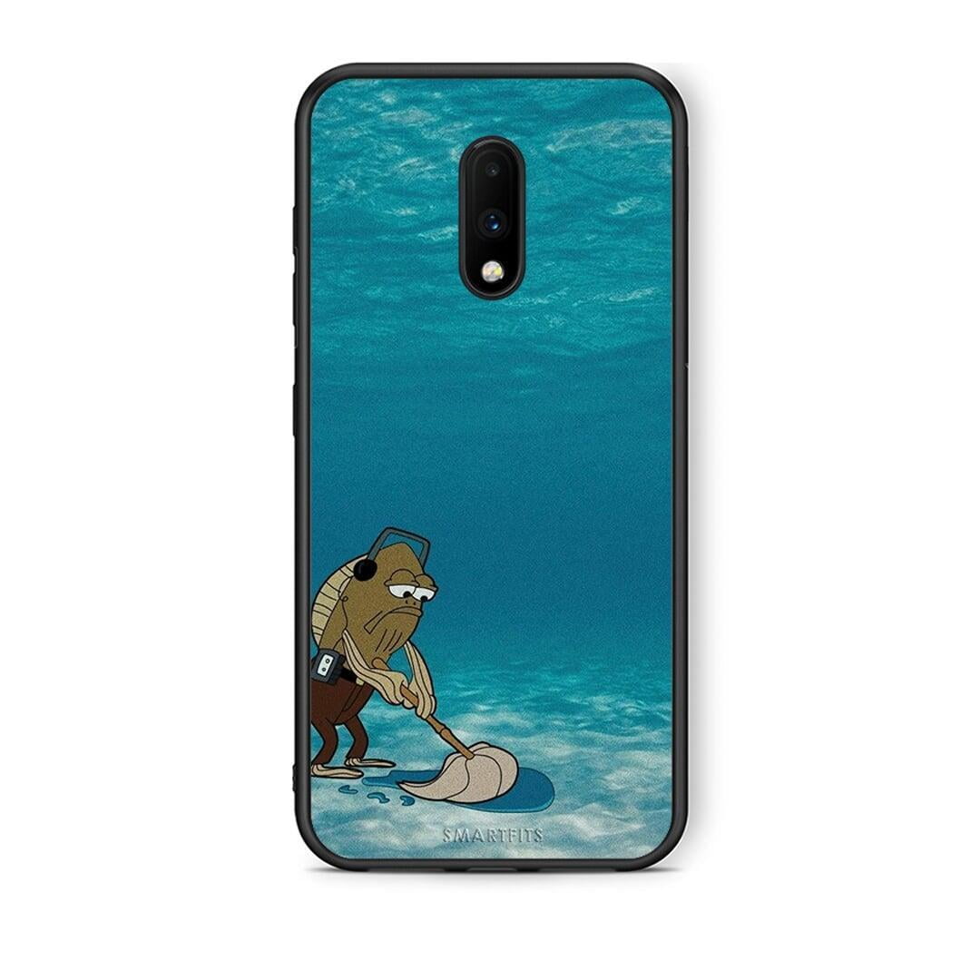 OnePlus 7 Clean The Ocean Θήκη από τη Smartfits με σχέδιο στο πίσω μέρος και μαύρο περίβλημα | Smartphone case with colorful back and black bezels by Smartfits