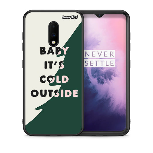 Θήκη OnePlus 7 Cold Outside από τη Smartfits με σχέδιο στο πίσω μέρος και μαύρο περίβλημα | OnePlus 7 Cold Outside case with colorful back and black bezels