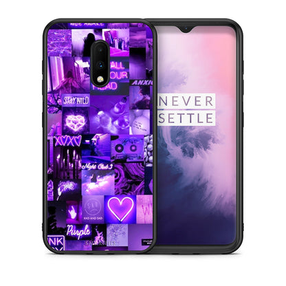 Θήκη Αγίου Βαλεντίνου OnePlus 7 Collage Stay Wild από τη Smartfits με σχέδιο στο πίσω μέρος και μαύρο περίβλημα | OnePlus 7 Collage Stay Wild case with colorful back and black bezels