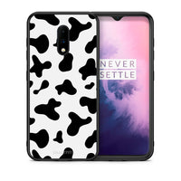 Thumbnail for Θήκη OnePlus 7 Cow Print από τη Smartfits με σχέδιο στο πίσω μέρος και μαύρο περίβλημα | OnePlus 7 Cow Print case with colorful back and black bezels