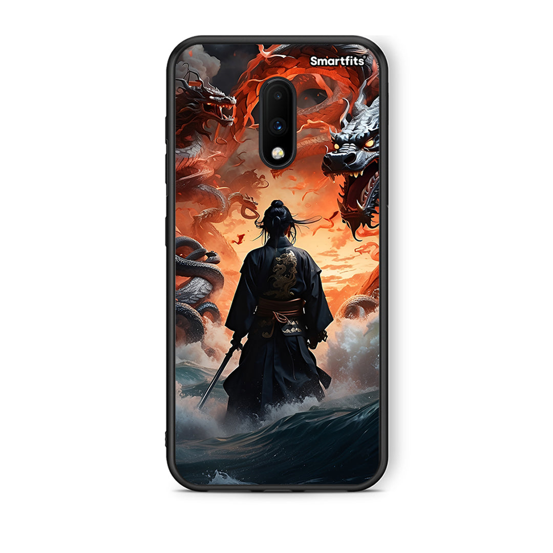 OnePlus 7 Dragons Fight θήκη από τη Smartfits με σχέδιο στο πίσω μέρος και μαύρο περίβλημα | Smartphone case with colorful back and black bezels by Smartfits