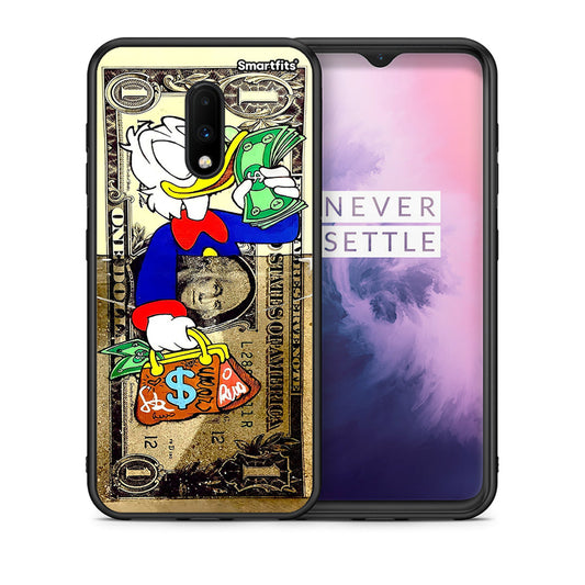 Θήκη OnePlus 7 Duck Money από τη Smartfits με σχέδιο στο πίσω μέρος και μαύρο περίβλημα | OnePlus 7 Duck Money case with colorful back and black bezels