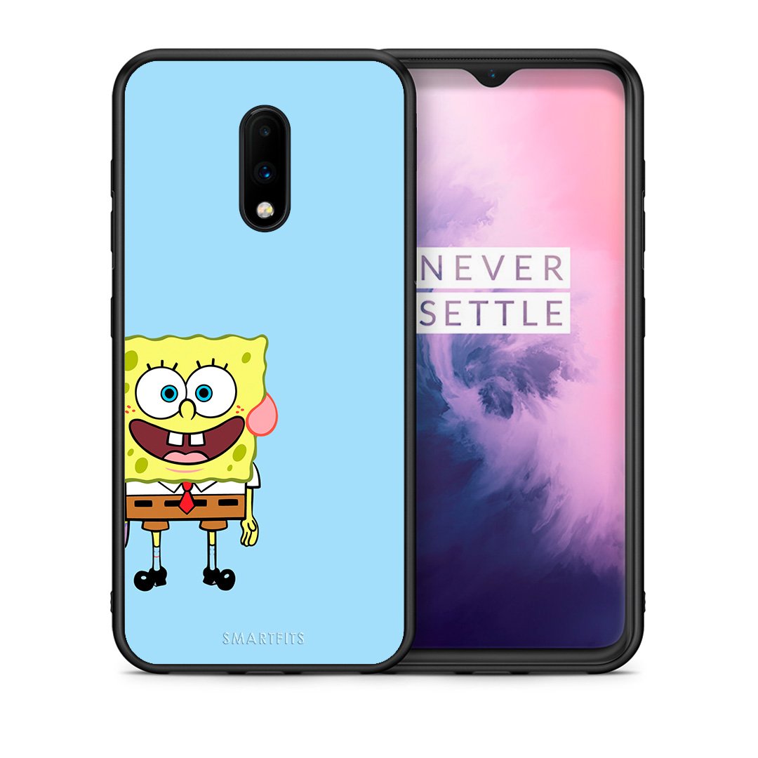 Θήκη OnePlus 7 Friends Bob από τη Smartfits με σχέδιο στο πίσω μέρος και μαύρο περίβλημα | OnePlus 7 Friends Bob case with colorful back and black bezels