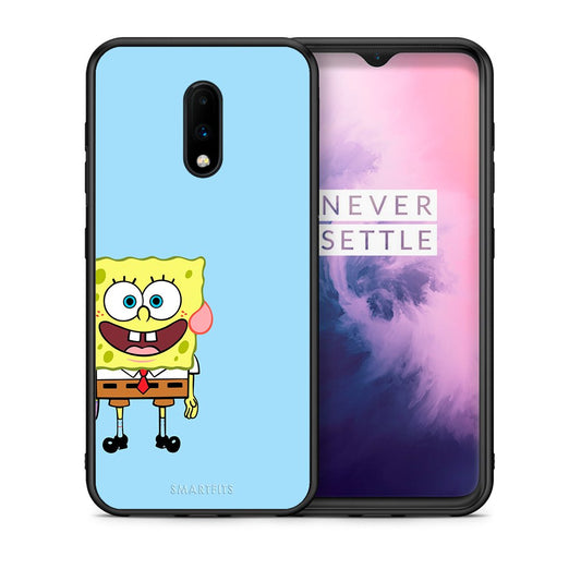 Θήκη OnePlus 7 Friends Bob από τη Smartfits με σχέδιο στο πίσω μέρος και μαύρο περίβλημα | OnePlus 7 Friends Bob case with colorful back and black bezels