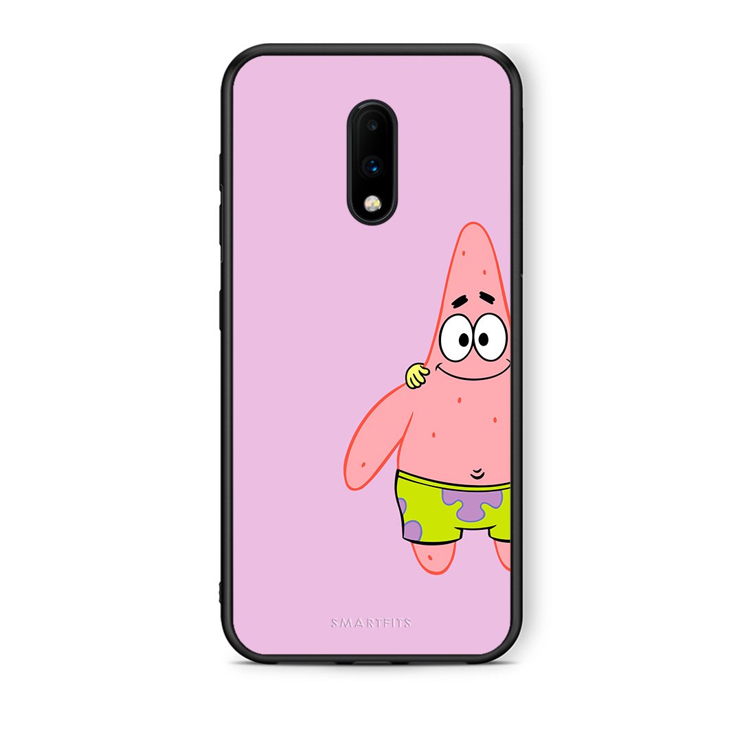 OnePlus 7  Friends Patrick θήκη από τη Smartfits με σχέδιο στο πίσω μέρος και μαύρο περίβλημα | Smartphone case with colorful back and black bezels by Smartfits