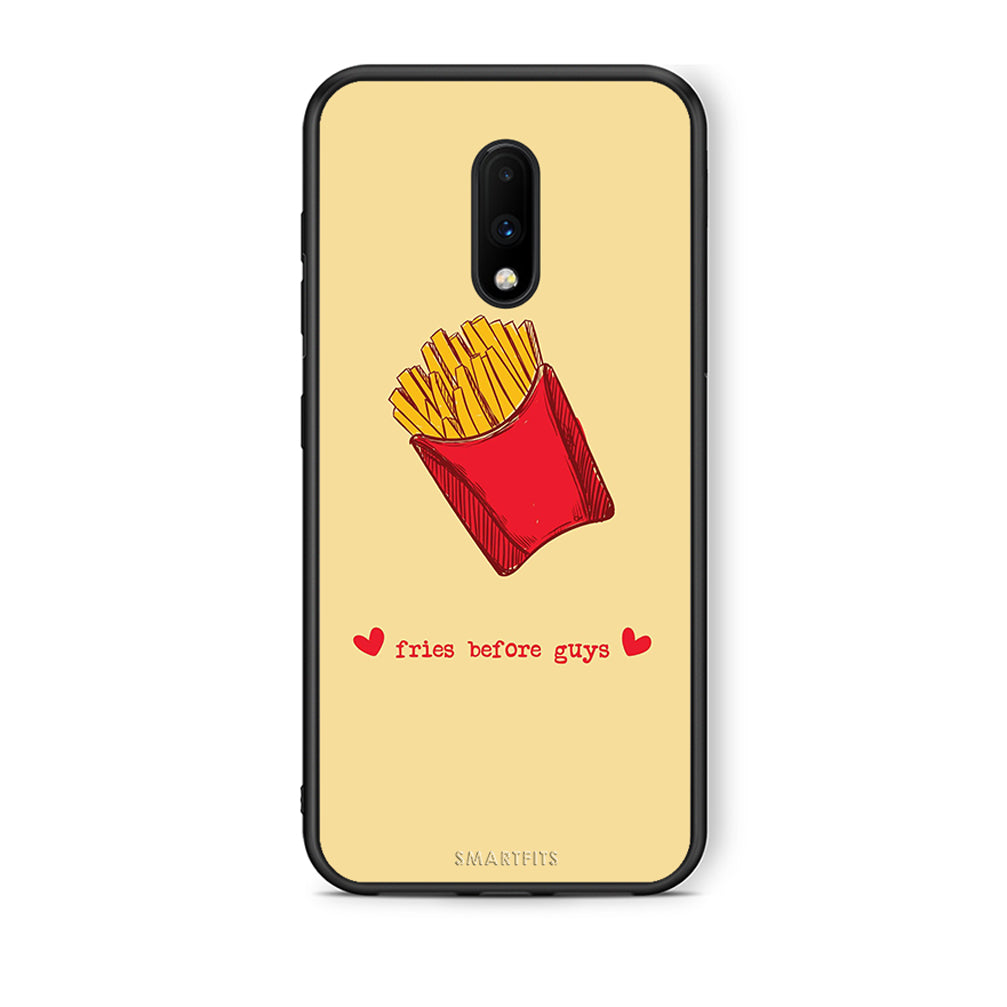OnePlus 7 Fries Before Guys Θήκη Αγίου Βαλεντίνου από τη Smartfits με σχέδιο στο πίσω μέρος και μαύρο περίβλημα | Smartphone case with colorful back and black bezels by Smartfits