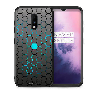 Θήκη OnePlus 7 Hexagonal Geometric από τη Smartfits με σχέδιο στο πίσω μέρος και μαύρο περίβλημα | OnePlus 7 Hexagonal Geometric case with colorful back and black bezels