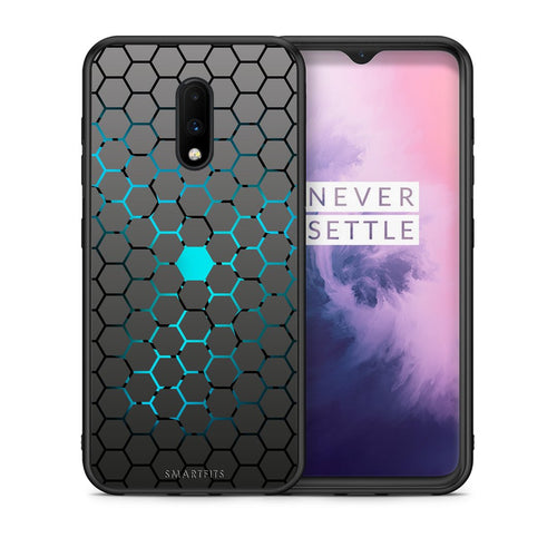 Θήκη OnePlus 7 Hexagonal Geometric από τη Smartfits με σχέδιο στο πίσω μέρος και μαύρο περίβλημα | OnePlus 7 Hexagonal Geometric case with colorful back and black bezels
