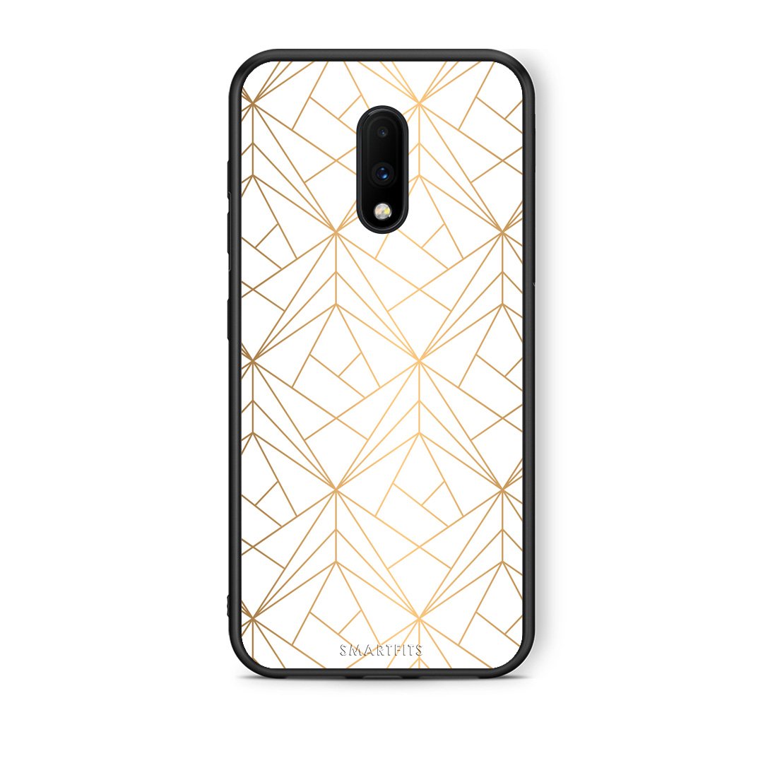 111 - OnePlus 7 Luxury White Geometric case, cover, bumper