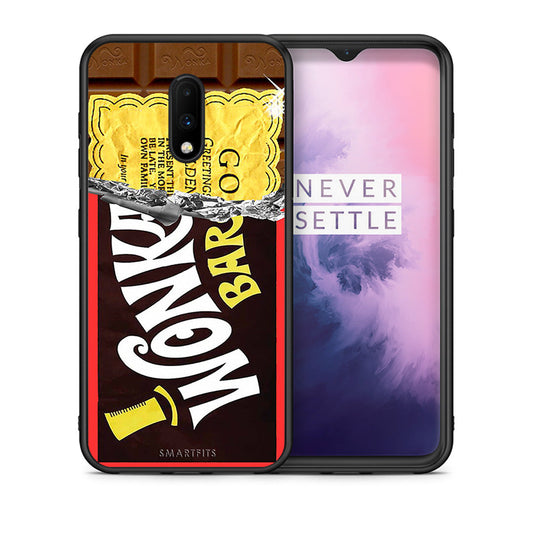 Θήκη OnePlus 7 Golden Ticket από τη Smartfits με σχέδιο στο πίσω μέρος και μαύρο περίβλημα | OnePlus 7 Golden Ticket case with colorful back and black bezels