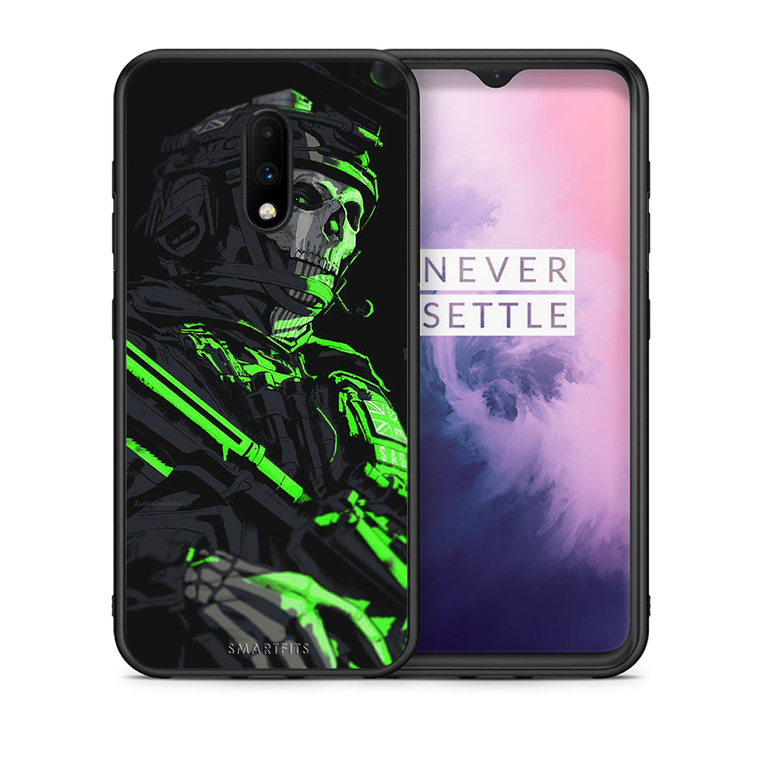 Θήκη Αγίου Βαλεντίνου OnePlus 7 Green Soldier από τη Smartfits με σχέδιο στο πίσω μέρος και μαύρο περίβλημα | OnePlus 7 Green Soldier case with colorful back and black bezels