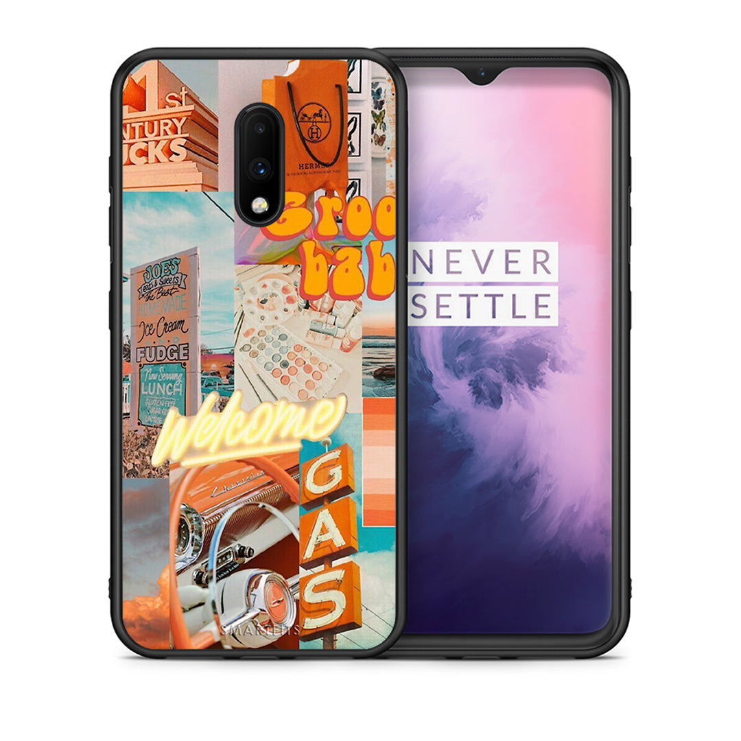 Θήκη Αγίου Βαλεντίνου OnePlus 7 Groovy Babe από τη Smartfits με σχέδιο στο πίσω μέρος και μαύρο περίβλημα | OnePlus 7 Groovy Babe case with colorful back and black bezels