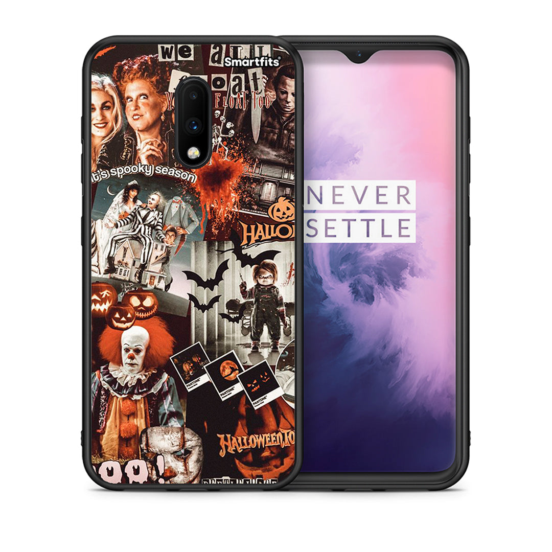 Θήκη OnePlus 7 Halloween Spooky Season από τη Smartfits με σχέδιο στο πίσω μέρος και μαύρο περίβλημα | OnePlus 7 Halloween Spooky Season case with colorful back and black bezels
