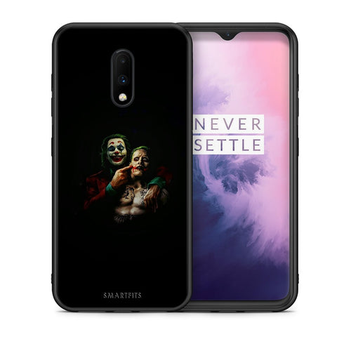 Θήκη OnePlus 7 Clown Hero από τη Smartfits με σχέδιο στο πίσω μέρος και μαύρο περίβλημα | OnePlus 7 Clown Hero case with colorful back and black bezels