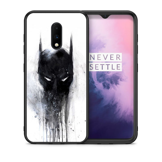Θήκη OnePlus 7 Paint Bat Hero από τη Smartfits με σχέδιο στο πίσω μέρος και μαύρο περίβλημα | OnePlus 7 Paint Bat Hero case with colorful back and black bezels