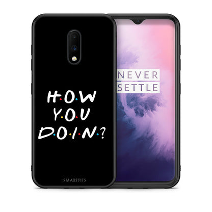 Θήκη OnePlus 7 How You Doin από τη Smartfits με σχέδιο στο πίσω μέρος και μαύρο περίβλημα | OnePlus 7 How You Doin case with colorful back and black bezels