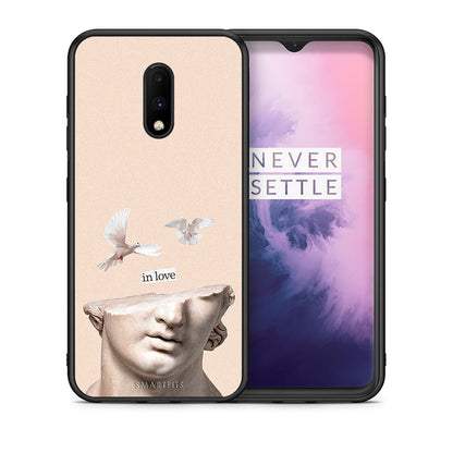 Θήκη OnePlus 7 In Love από τη Smartfits με σχέδιο στο πίσω μέρος και μαύρο περίβλημα | OnePlus 7 In Love case with colorful back and black bezels