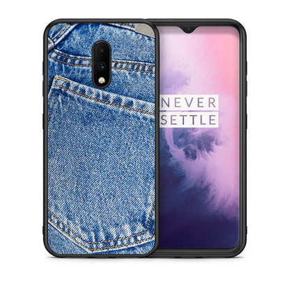 Θήκη OnePlus 7 Jeans Pocket από τη Smartfits με σχέδιο στο πίσω μέρος και μαύρο περίβλημα | OnePlus 7 Jeans Pocket case with colorful back and black bezels