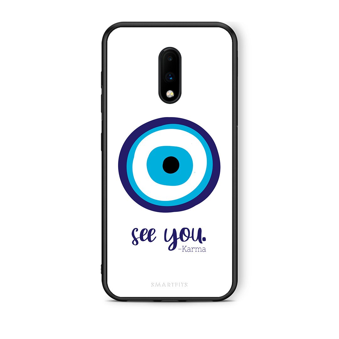 OnePlus 7 Karma Says θήκη από τη Smartfits με σχέδιο στο πίσω μέρος και μαύρο περίβλημα | Smartphone case with colorful back and black bezels by Smartfits