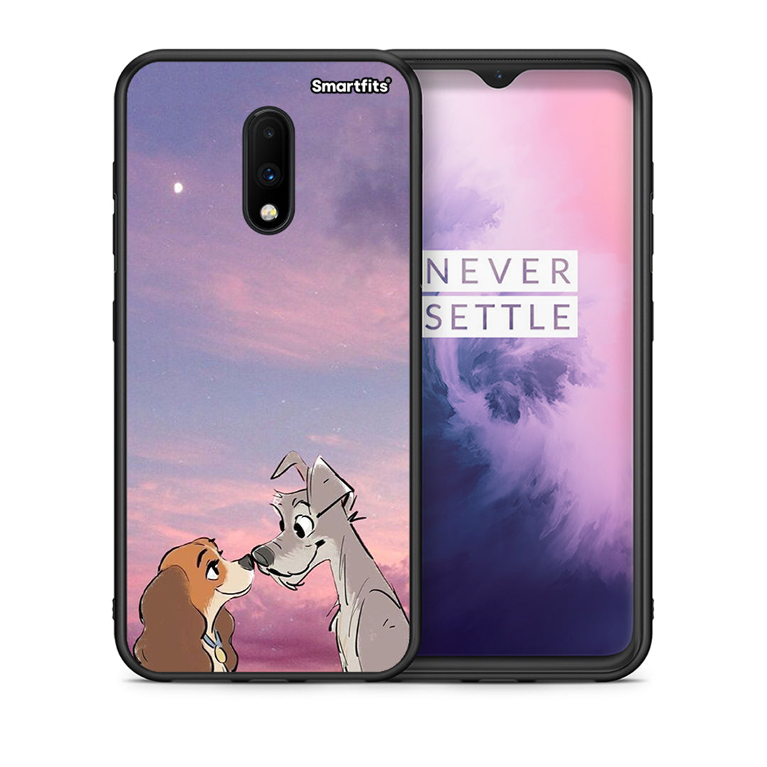 Θήκη OnePlus 7 Lady And Tramp από τη Smartfits με σχέδιο στο πίσω μέρος και μαύρο περίβλημα | OnePlus 7 Lady And Tramp case with colorful back and black bezels