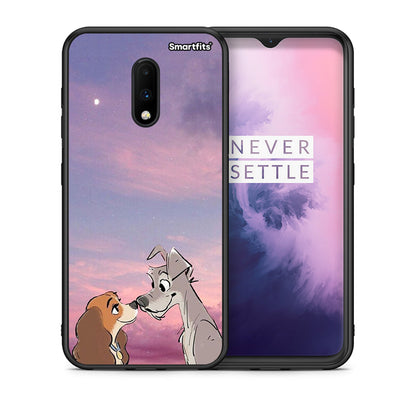 Θήκη OnePlus 7 Lady And Tramp από τη Smartfits με σχέδιο στο πίσω μέρος και μαύρο περίβλημα | OnePlus 7 Lady And Tramp case with colorful back and black bezels