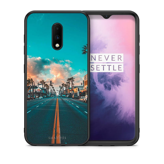 Θήκη OnePlus 7 City Landscape από τη Smartfits με σχέδιο στο πίσω μέρος και μαύρο περίβλημα | OnePlus 7 City Landscape case with colorful back and black bezels