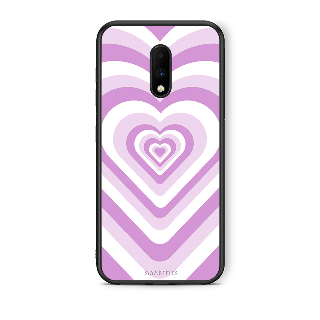 OnePlus 7 Lilac Hearts θήκη από τη Smartfits με σχέδιο στο πίσω μέρος και μαύρο περίβλημα | Smartphone case with colorful back and black bezels by Smartfits
