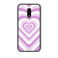 Thumbnail for OnePlus 7 Lilac Hearts θήκη από τη Smartfits με σχέδιο στο πίσω μέρος και μαύρο περίβλημα | Smartphone case with colorful back and black bezels by Smartfits