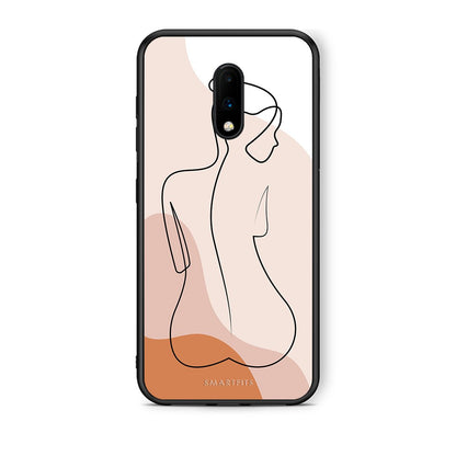 OnePlus 7 LineArt Woman θήκη από τη Smartfits με σχέδιο στο πίσω μέρος και μαύρο περίβλημα | Smartphone case with colorful back and black bezels by Smartfits